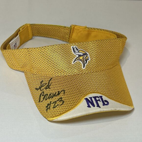 Minnesota Vikings NFL Yellow Visor Ted Brown #23 Autographed Strapback - Picture 1 of 6